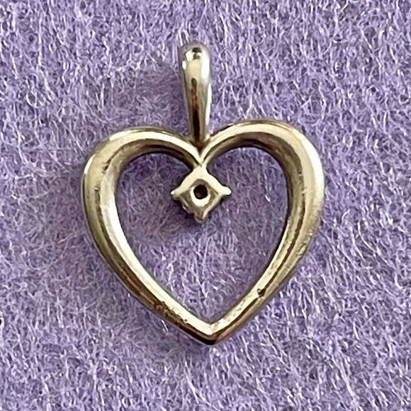 James Avery Sterling Silver Heart with Diamond Pendant in JA Box Cloth Pendant - Picture 5 of 16